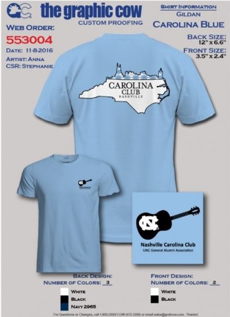 Order Your Nashville Carolina Club T-shirt Today!